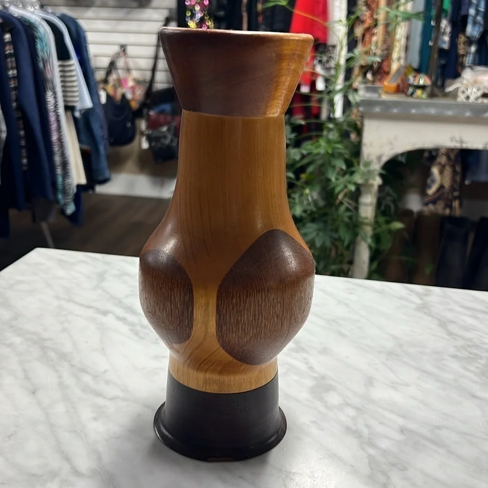 Handmade Two Tone Wooden Vase